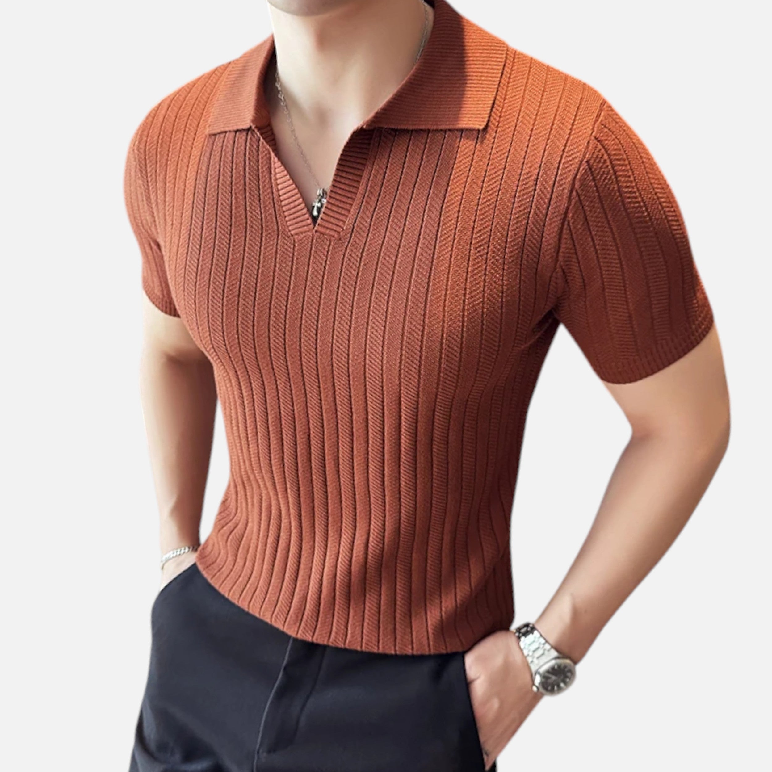 Maison Avenoire | Polo Homme Rayé Coton Élégance Estivale
