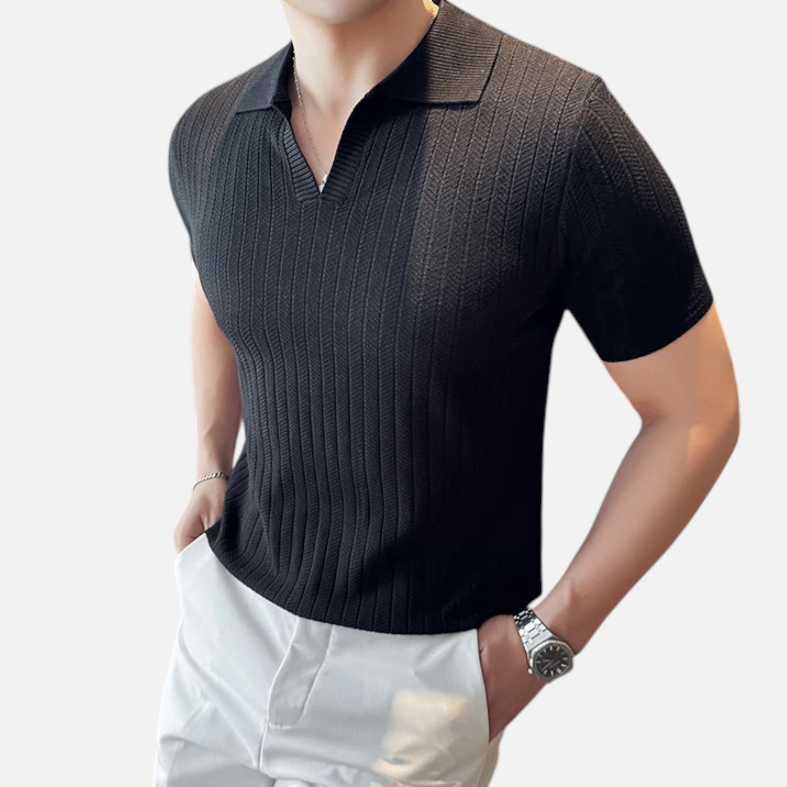 Maison Avenoire | Polo Homme Rayé Coton Élégance Estivale