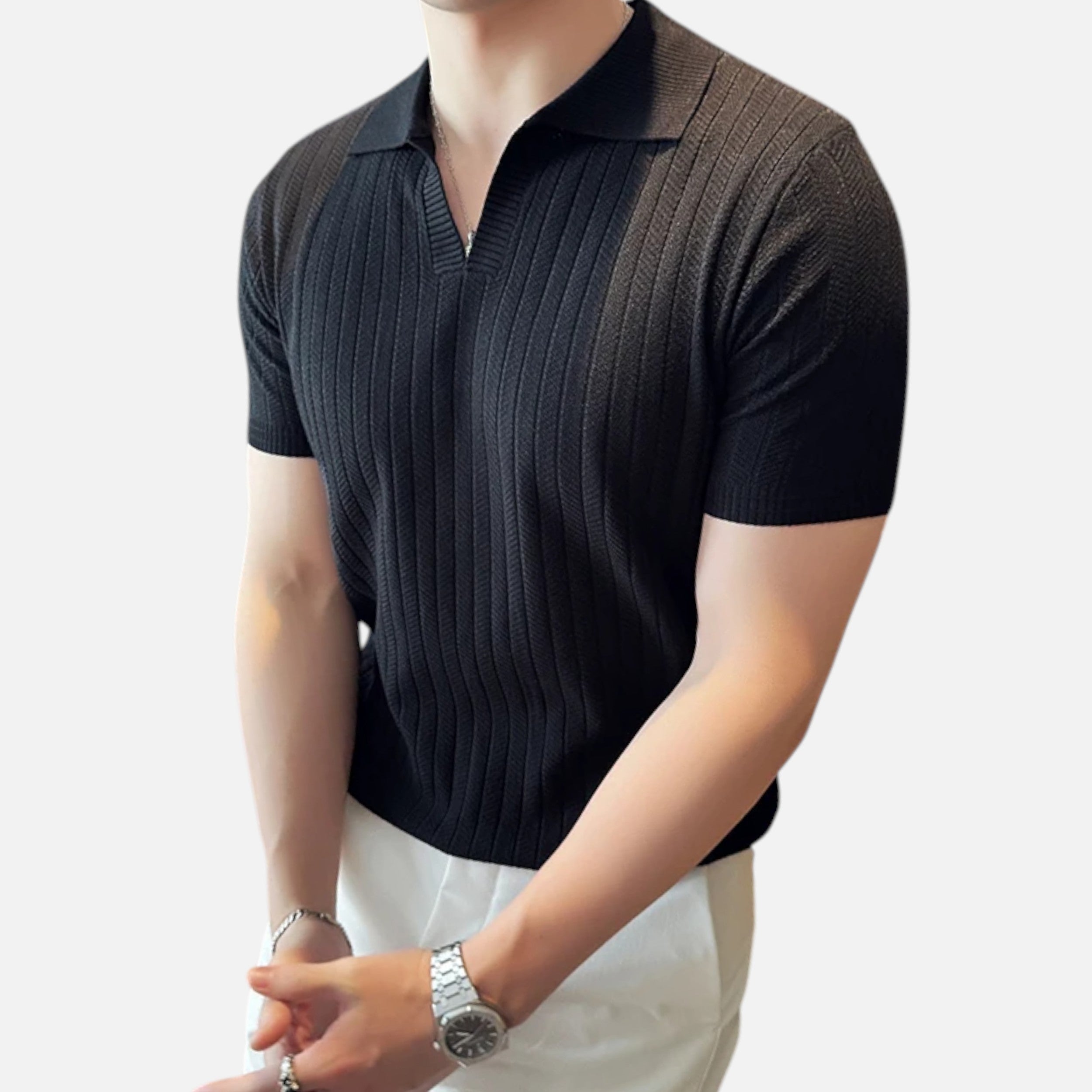 Maison Avenoire | Polo Homme Rayé Coton Élégance Estivale