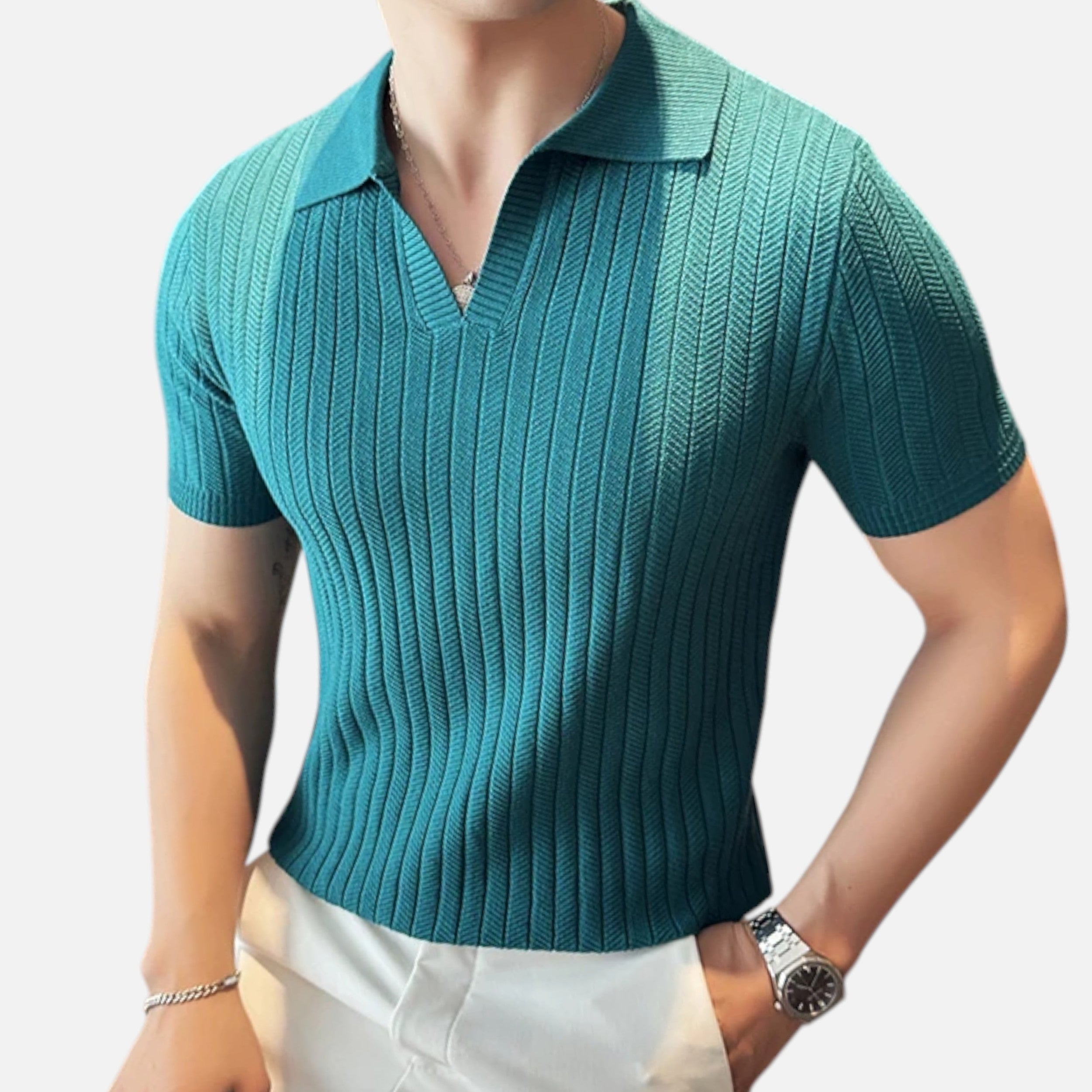 Maison Avenoire | Polo Homme Rayé Coton Élégance Estivale