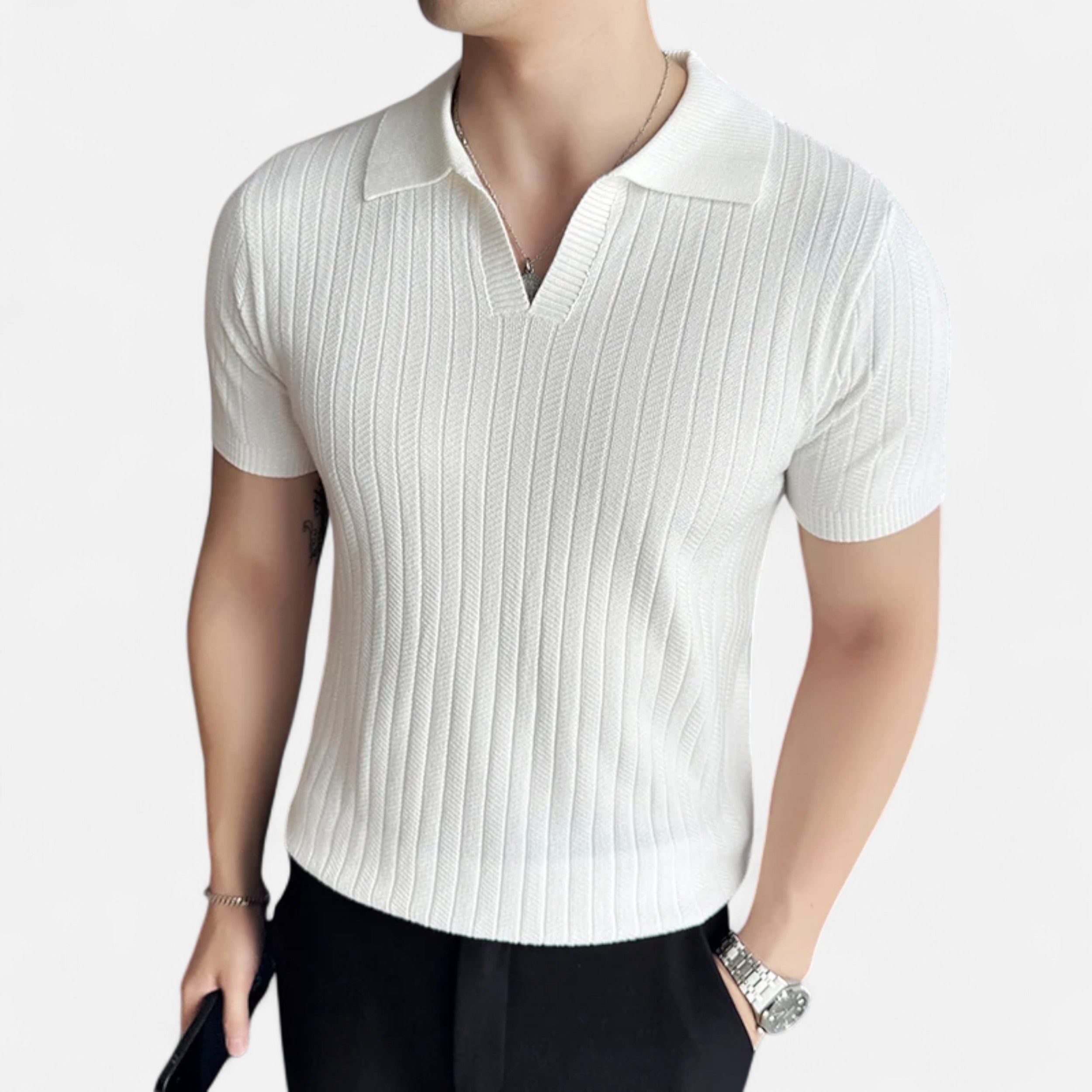 Maison Avenoire | Polo Homme Rayé Coton Élégance Estivale