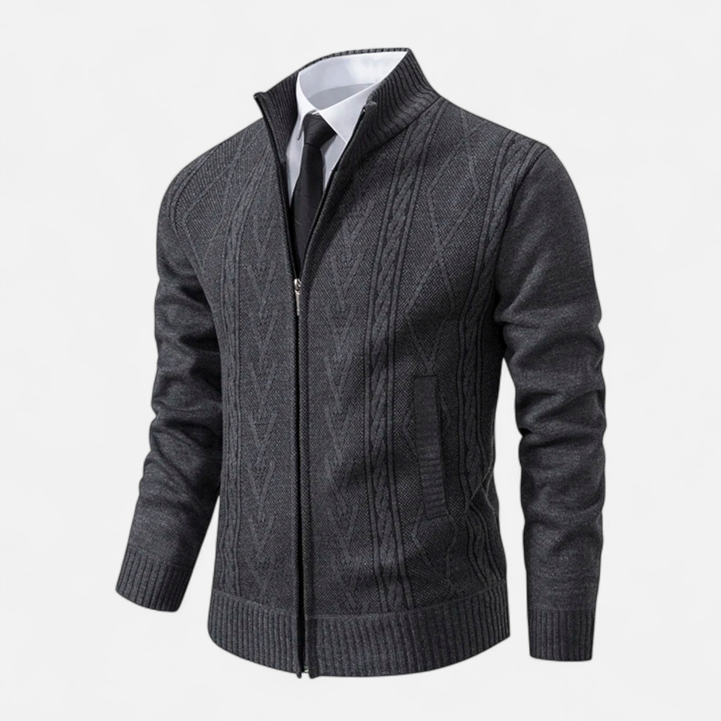 Maison Avenoire | Pull Zippé Homme Col Droit Intemporel