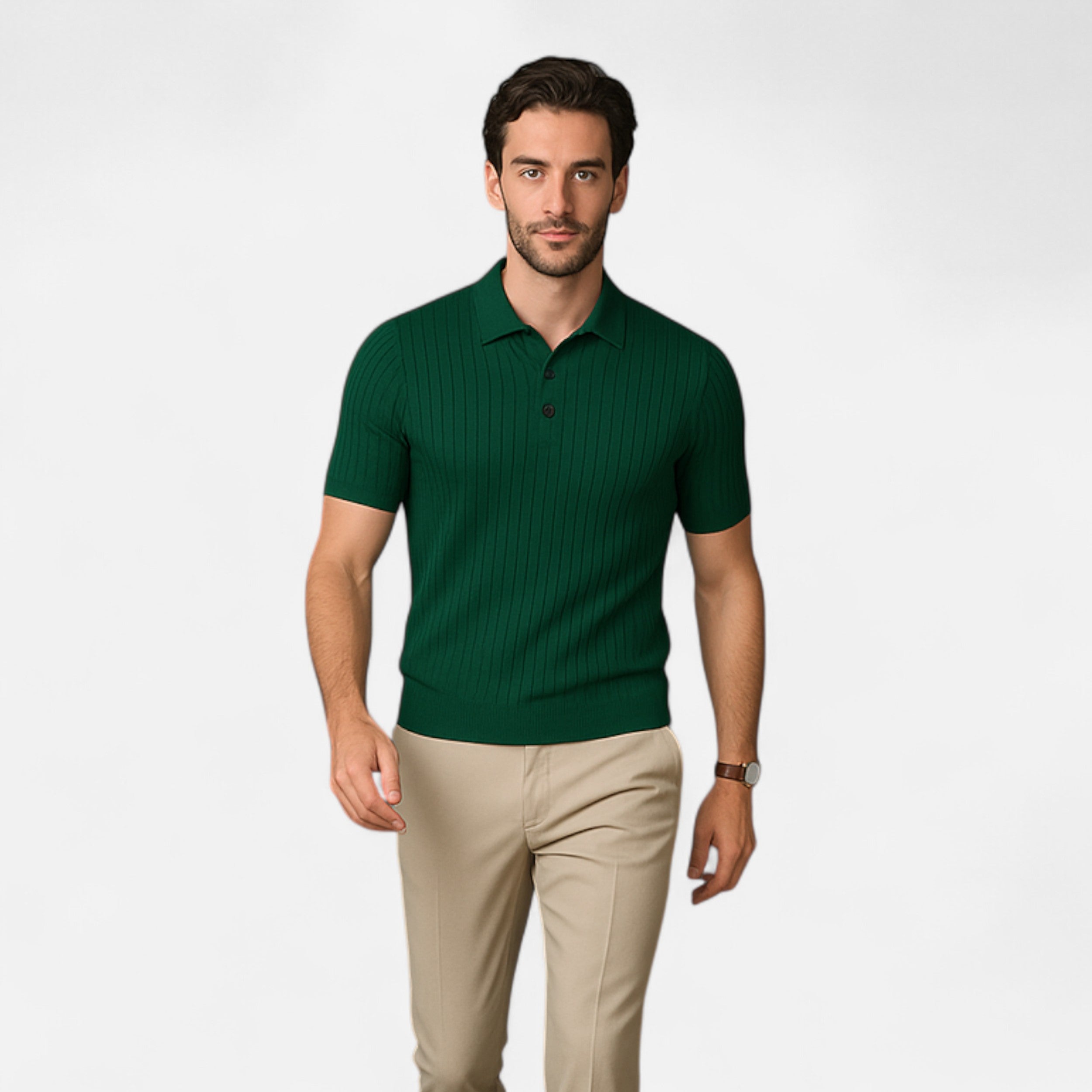 Maison Avenoire | Polo Homme Maille Rétro Col Rayé