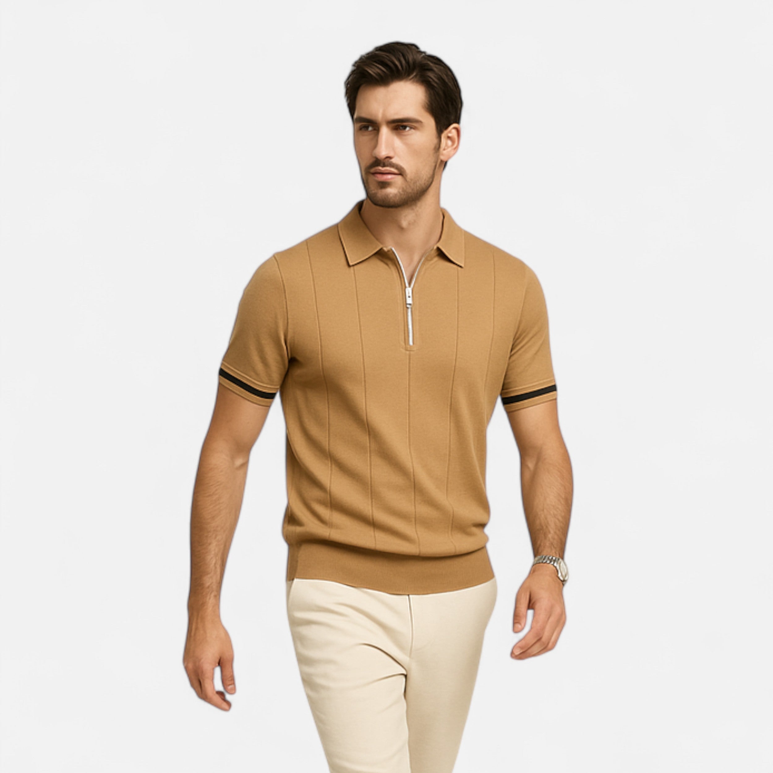 Maison Avenoire | Polo Homme Zippé Élégance Sportive