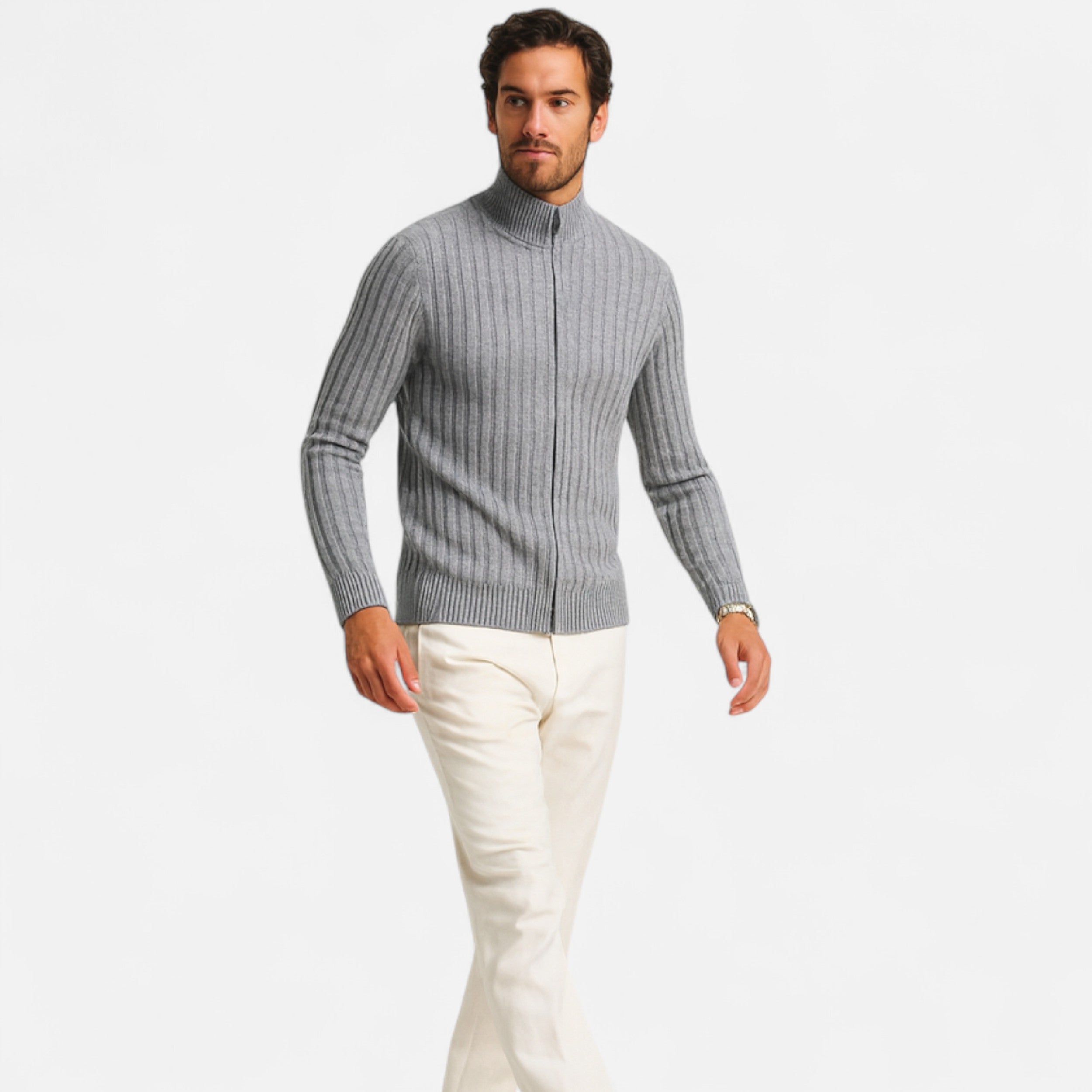 Maison Avenoire | Cardigan Zippé Homme Maille Élégante