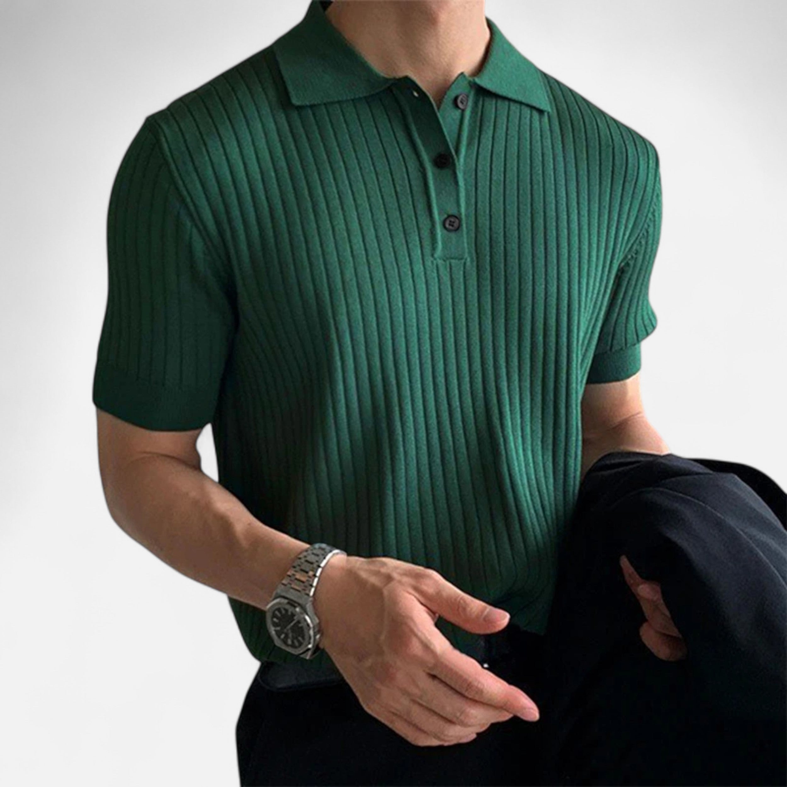 Maison Avenoire | Polo Homme Maille Rétro Col Rayé