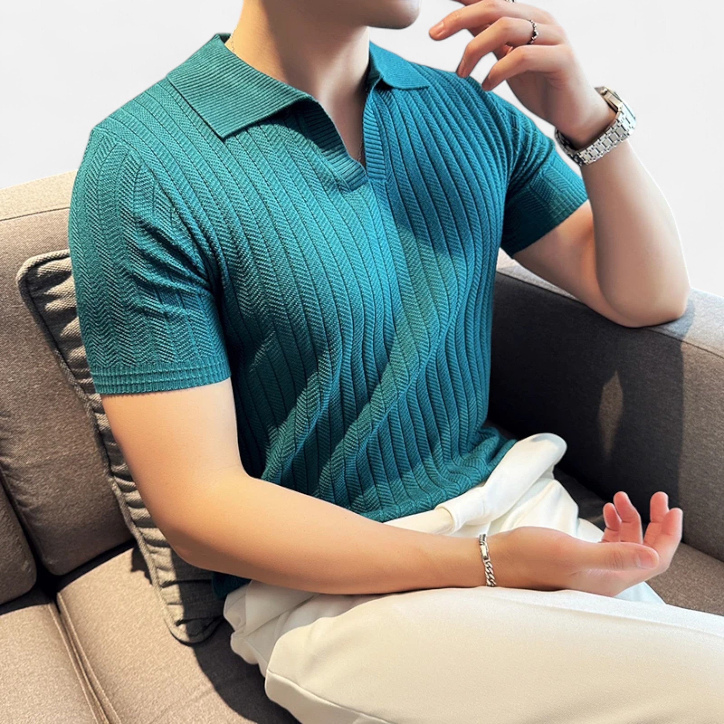 Maison Avenoire | Polo Homme Rayé Coton Élégance Estivale