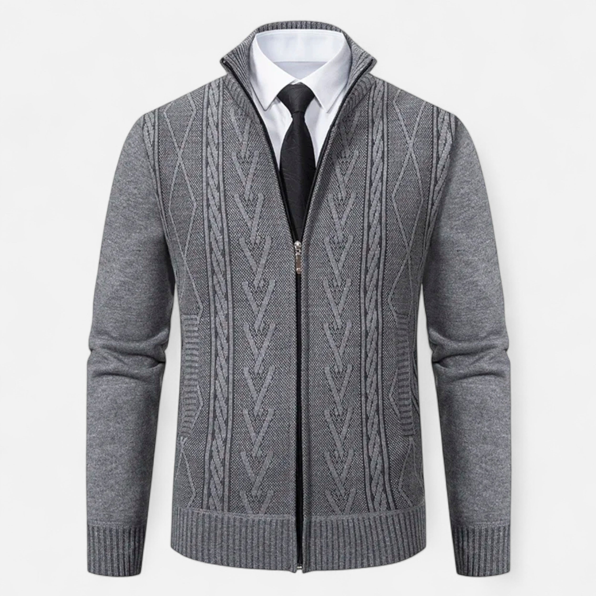 Maison Avenoire | Pull Zippé Homme Col Droit Intemporel
