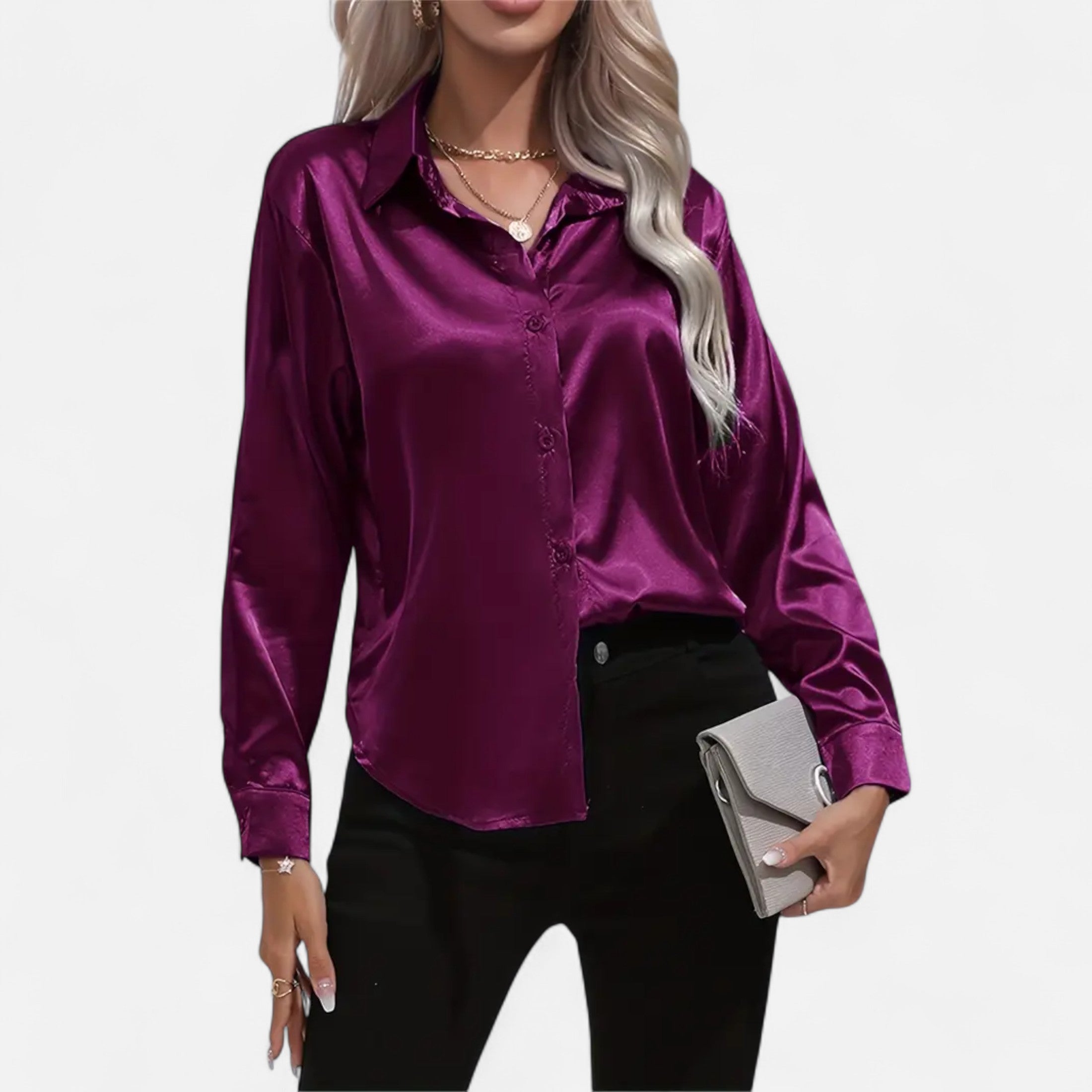 Maison Avenoire | Chemise Femme Satin Col Tailleur