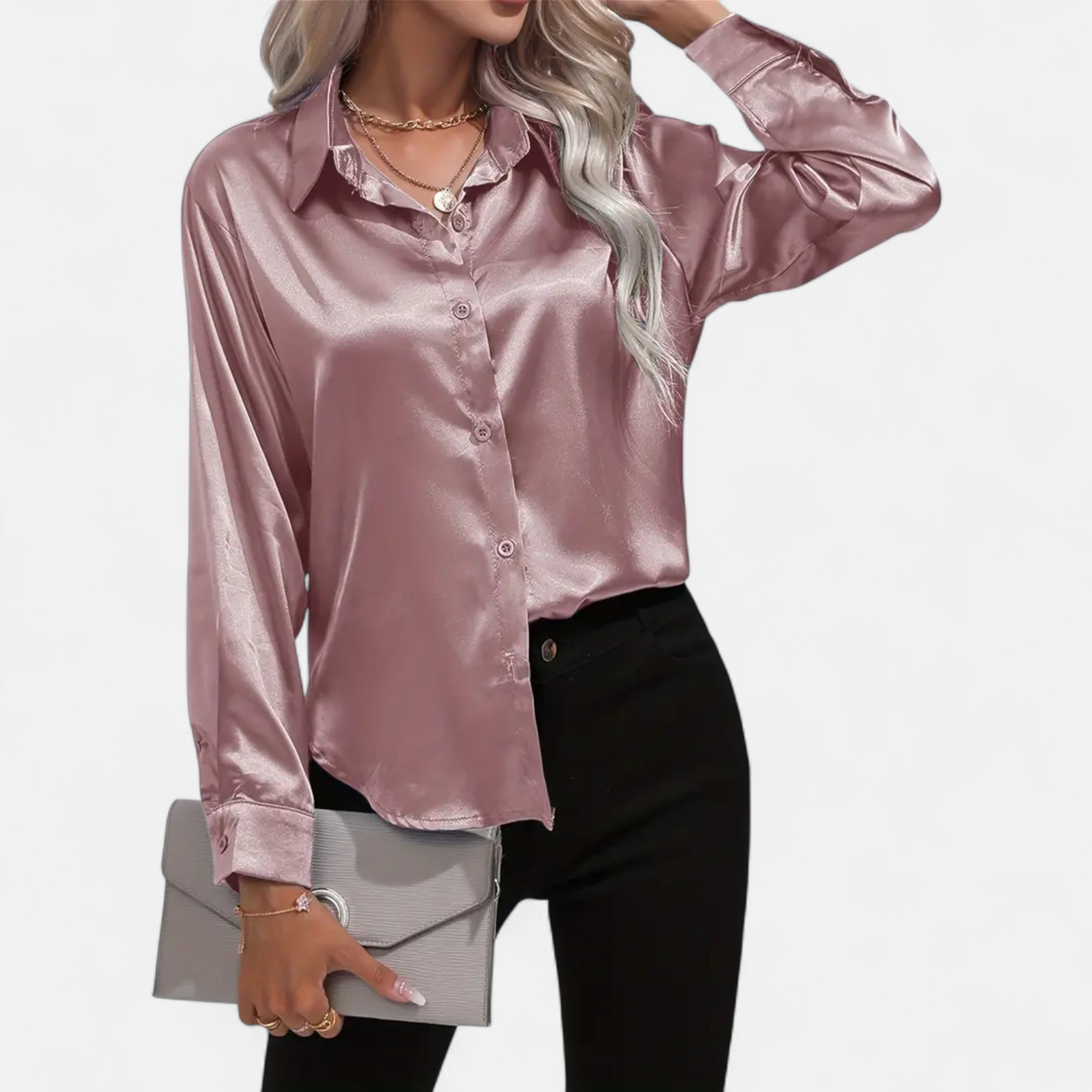 Maison Avenoire | Chemise Femme Satin Col Tailleur