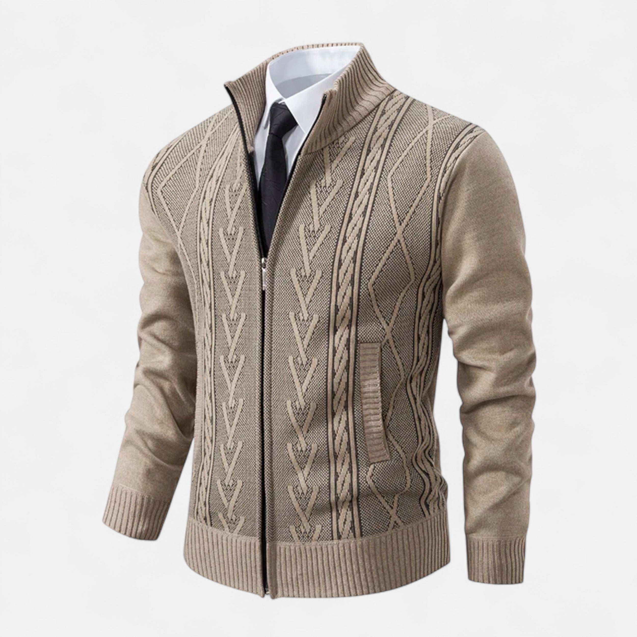 Maison Avenoire | Pull Zippé Homme Col Droit Intemporel