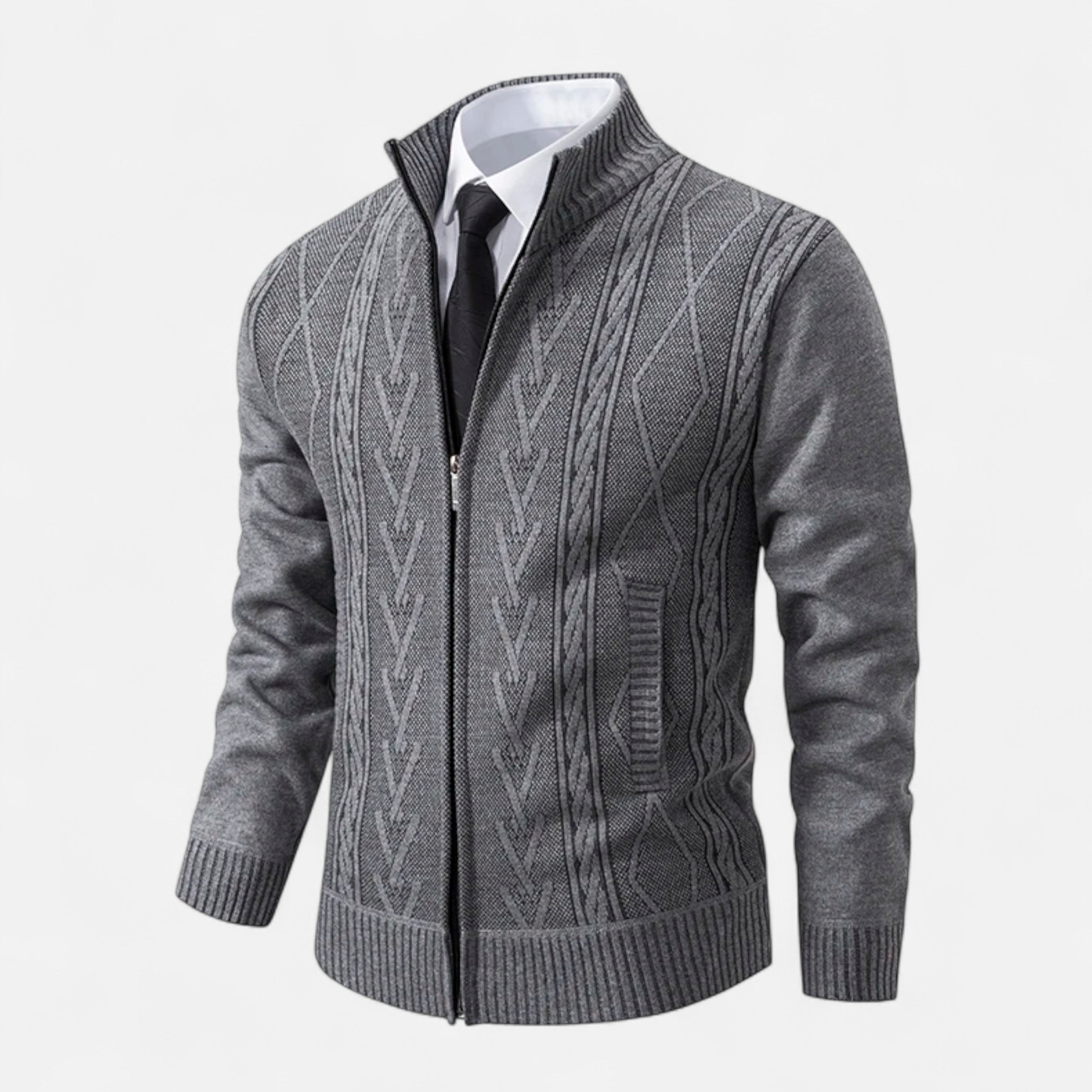 Maison Avenoire | Pull Zippé Homme Col Droit Intemporel