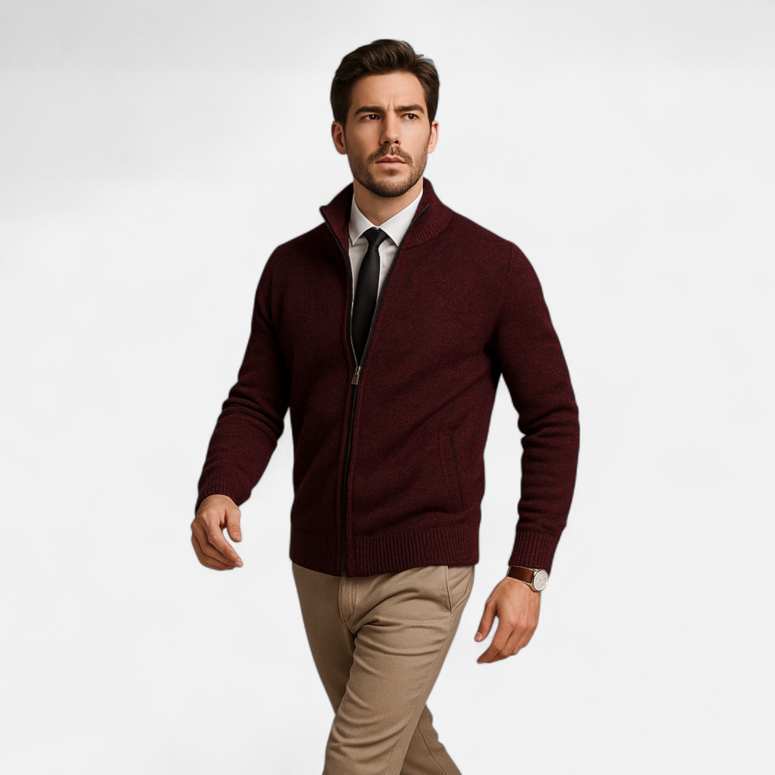 Maison Avenoire | Pull Zippé Homme Hiver Élégance Décontractée