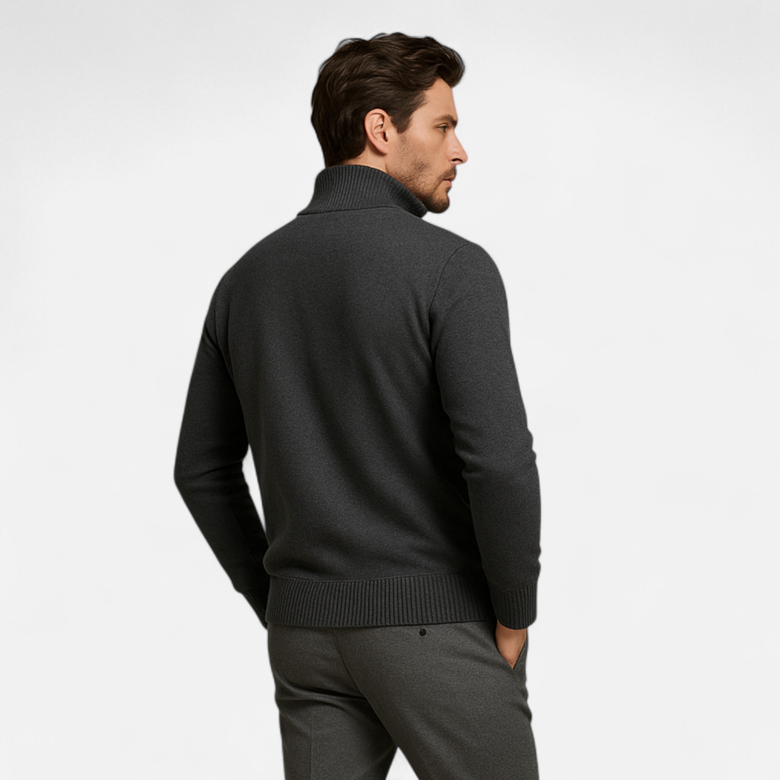 Maison Avenoire | Pull Zippé Homme Col Droit Intemporel