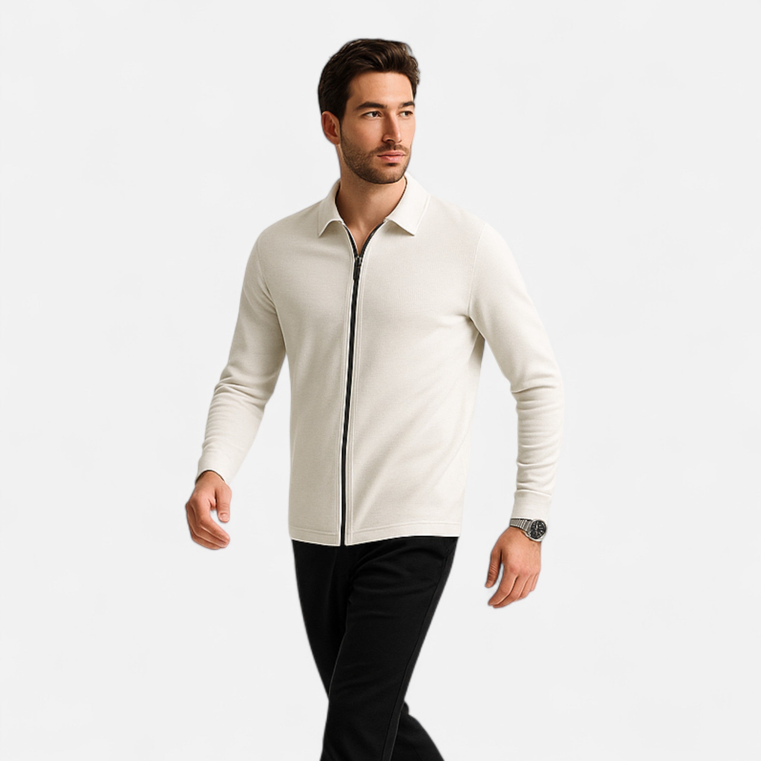 Maison Avenoire | Veste Homme Col Polo Maille Waffle