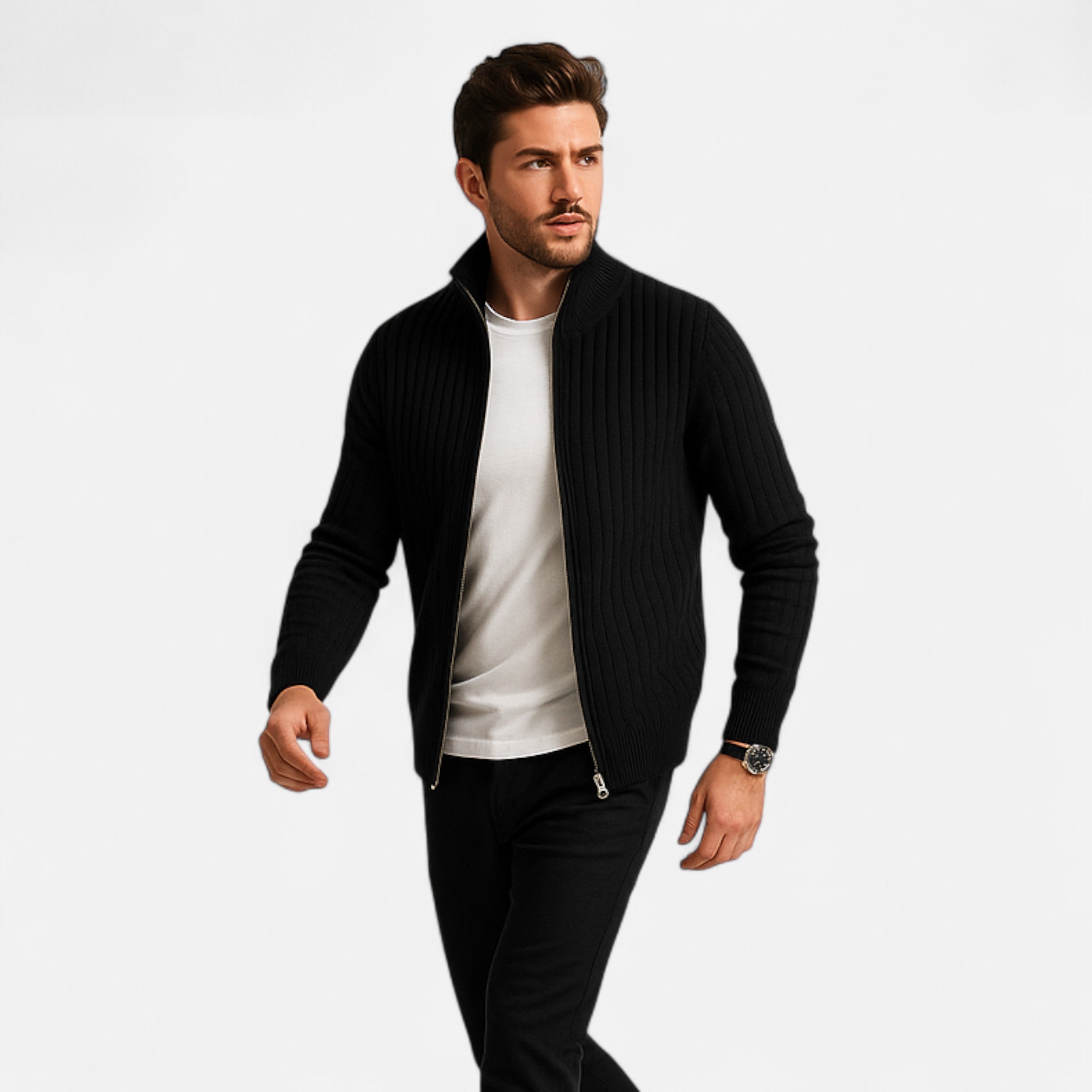 Maison Avenoire | Cardigan Zippé Homme Maille Élégante