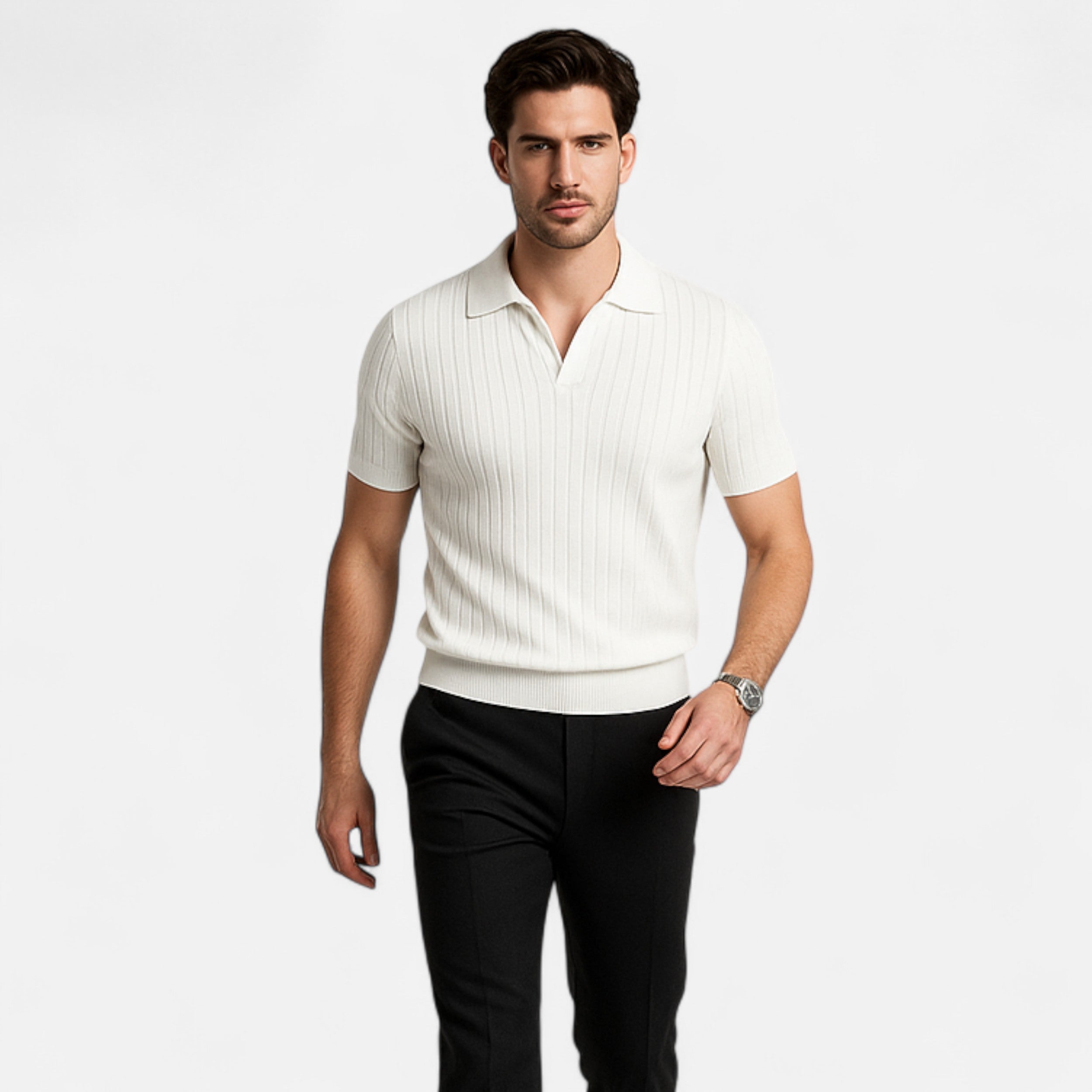 Maison Avenoire | Polo Homme Rayé Coton Élégance Estivale