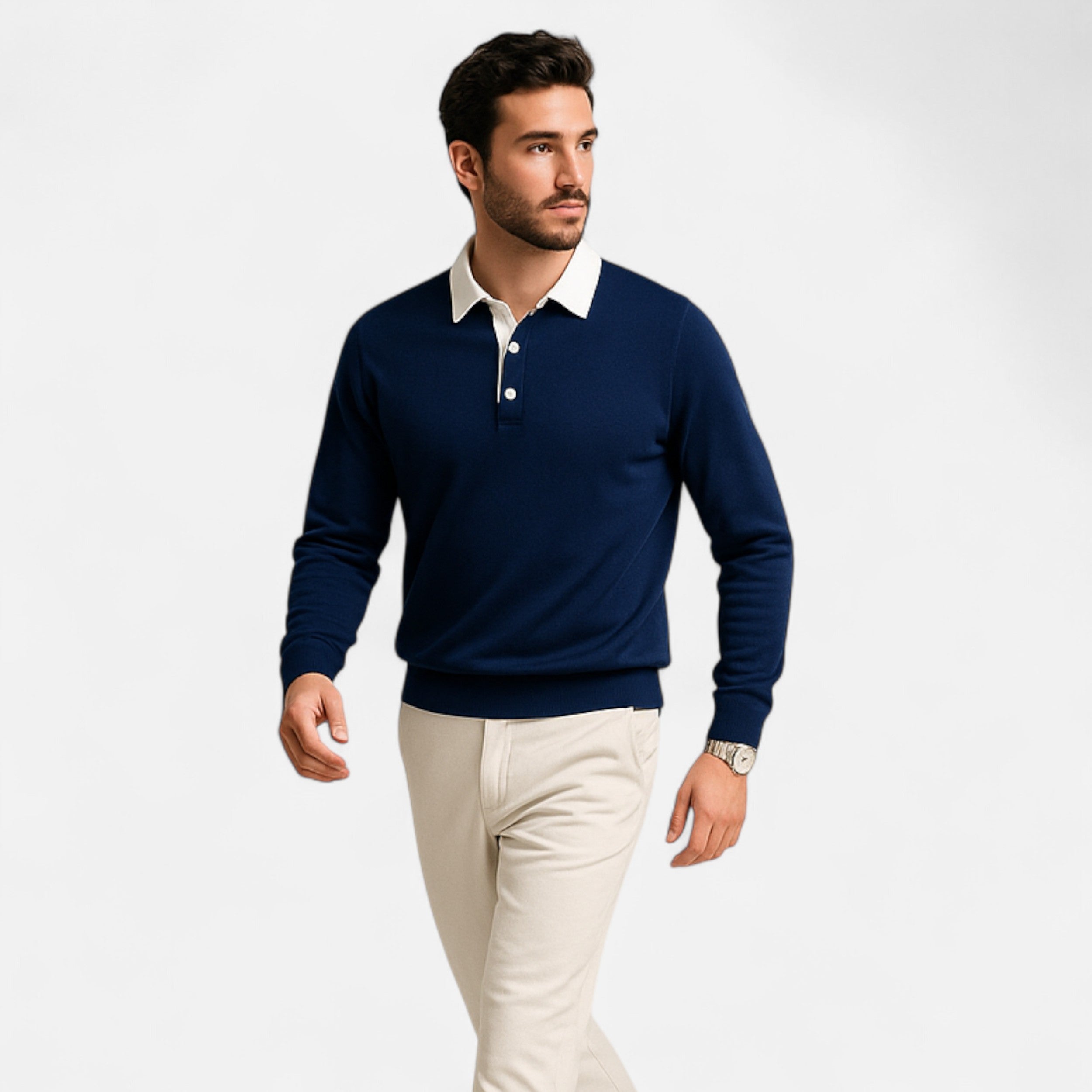 Maison Avenoire | Sweatshirt Homme Col Polo Coton Héritage