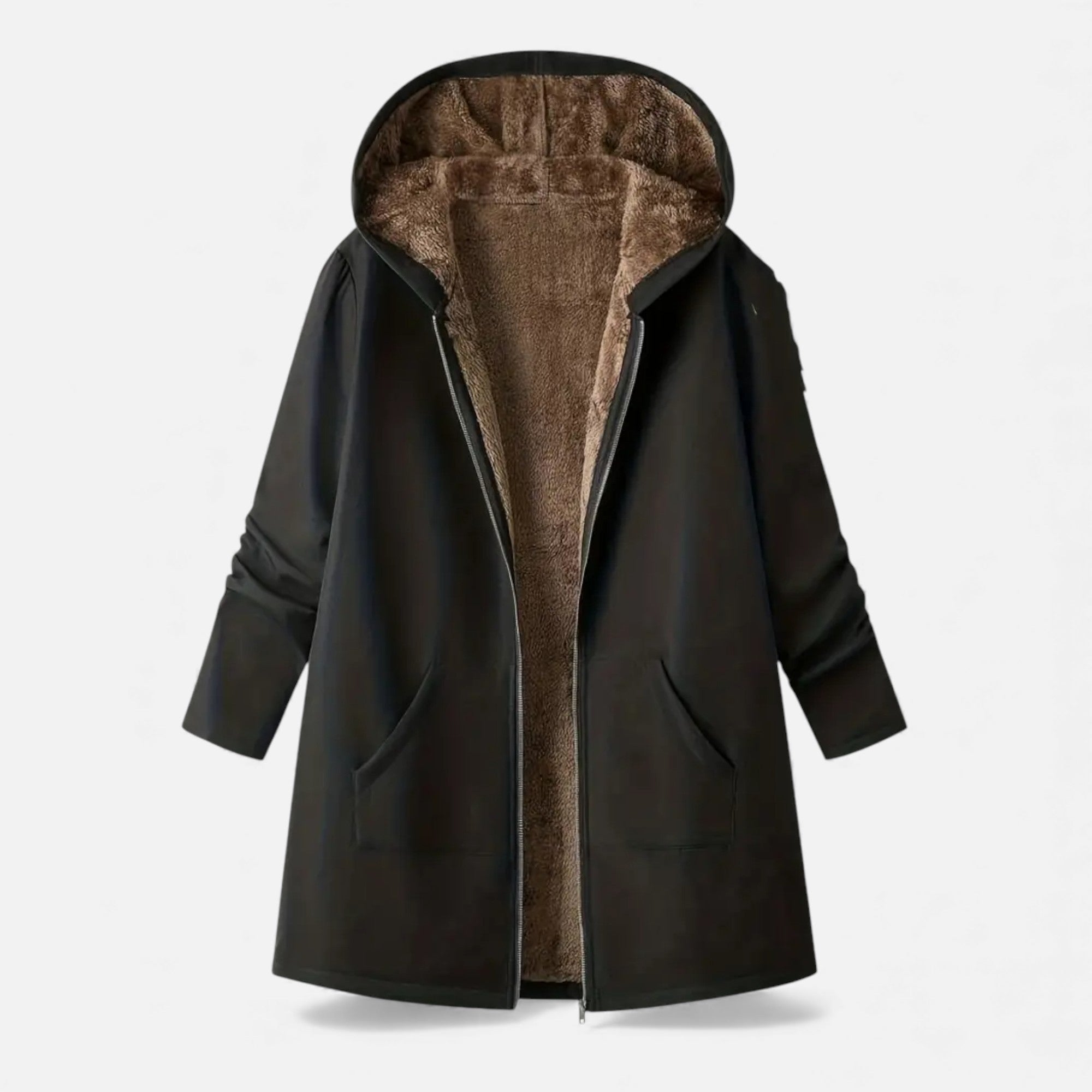 Maison Avenoire | Manteau d’Hiver Élégant à Col et Poignets Imitation Fourrure