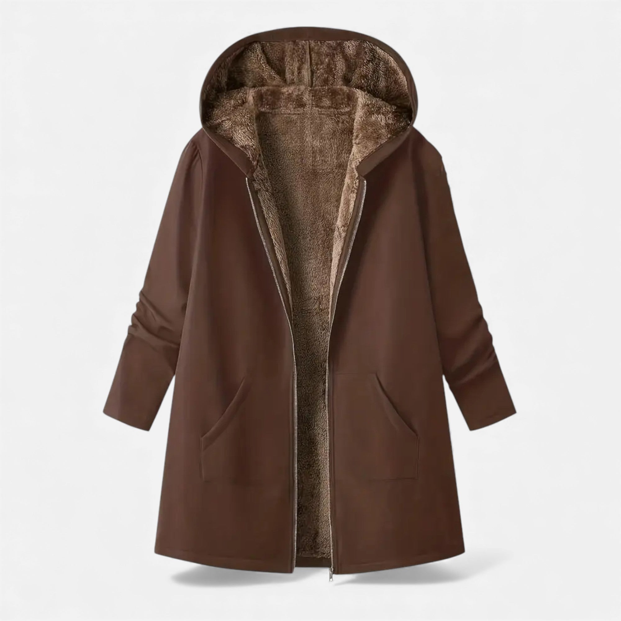 Maison Avenoire | Manteau d’Hiver Élégant à Col et Poignets Imitation Fourrure