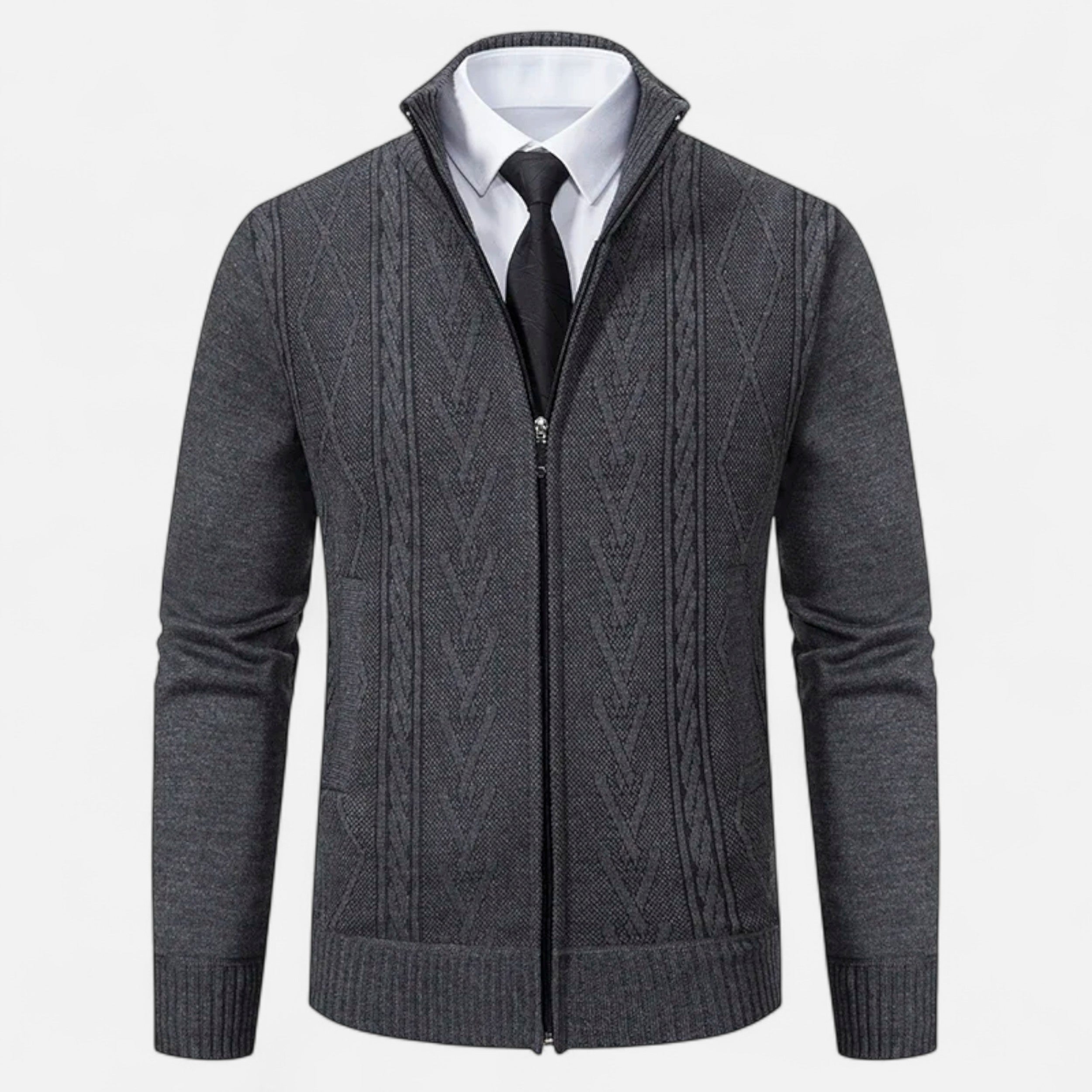 Maison Avenoire | Pull Zippé Homme Col Droit Intemporel