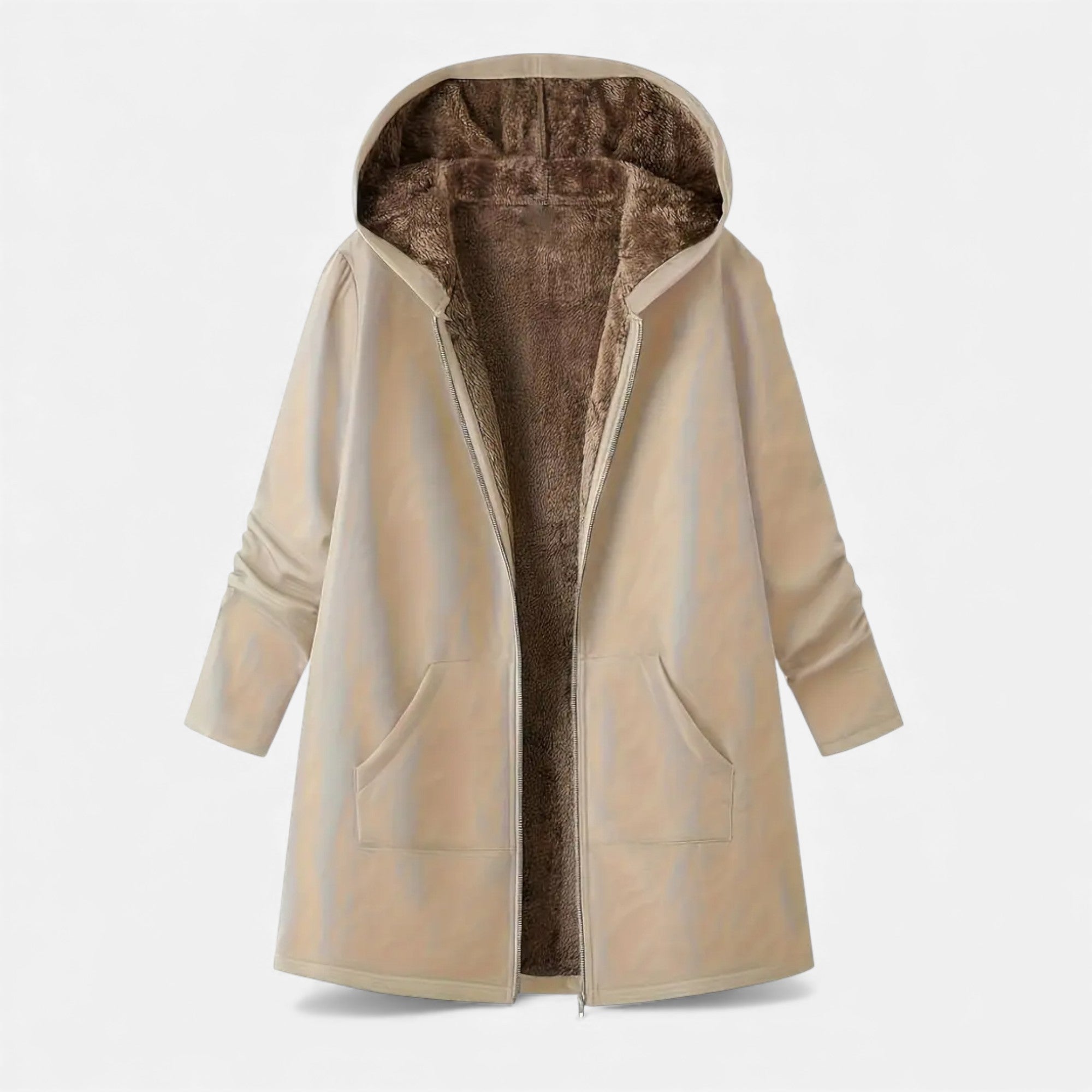 Maison Avenoire | Manteau d’Hiver Élégant à Col et Poignets Imitation Fourrure